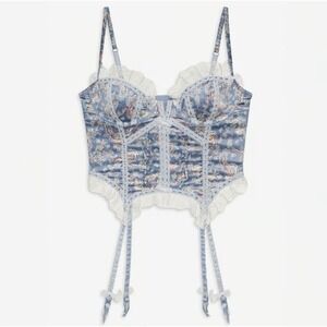 For LOVE & LEMONS XXS Satin Vintage-Inspired Corset Coquette Boudoir Style